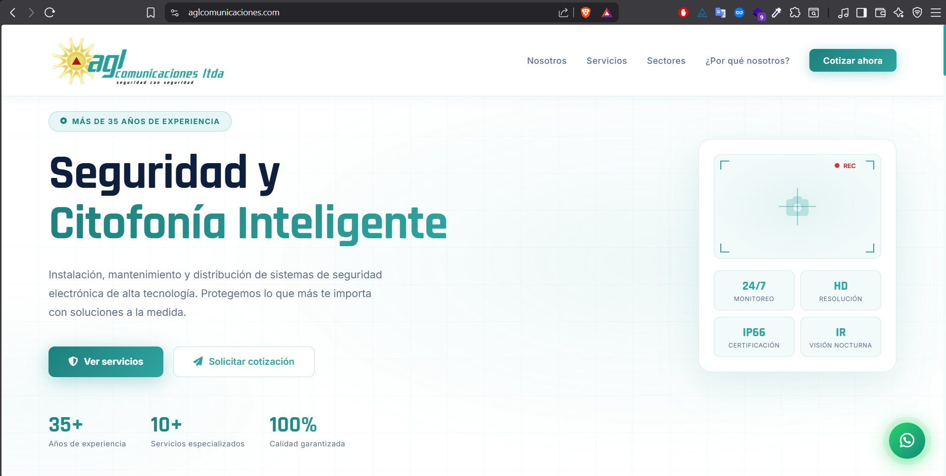 Página Web AGL Comunicaciones
