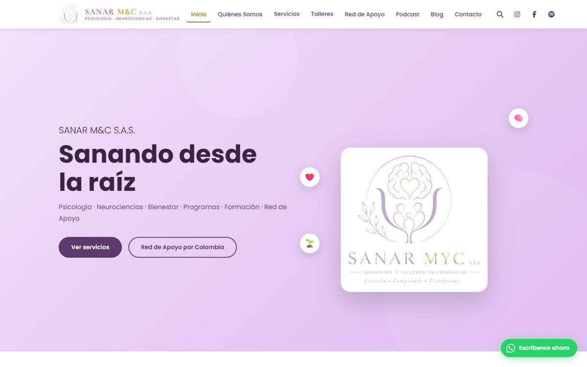 Sitio Web SANAR M&C S.A.S.