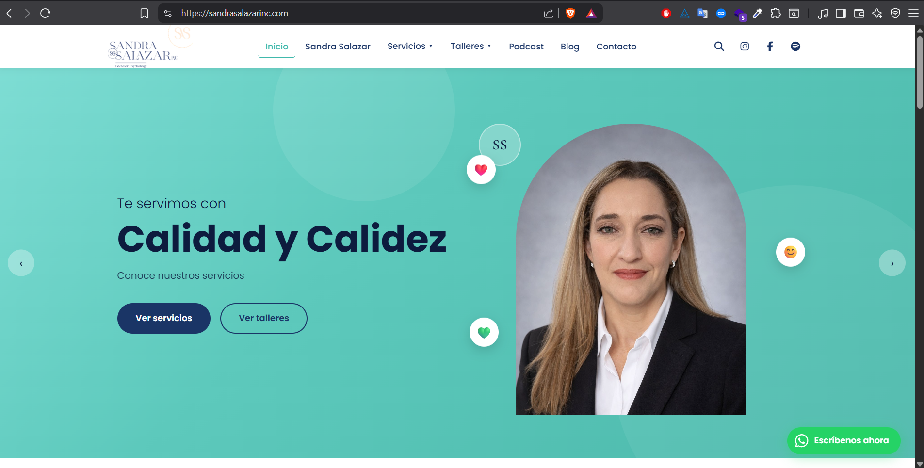 Página Web Sandra Salazar Inc.